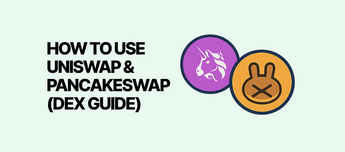 Uniswap and PancakeSwap decentralized exchange interface illustration