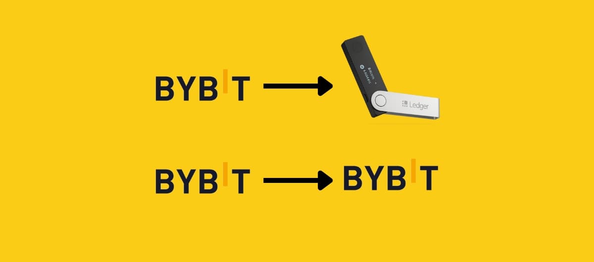 Crypto arrows moving from exchange to Ledger and between exchanges